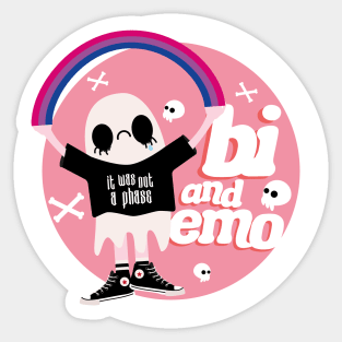 Bi and Emo Badge Sticker